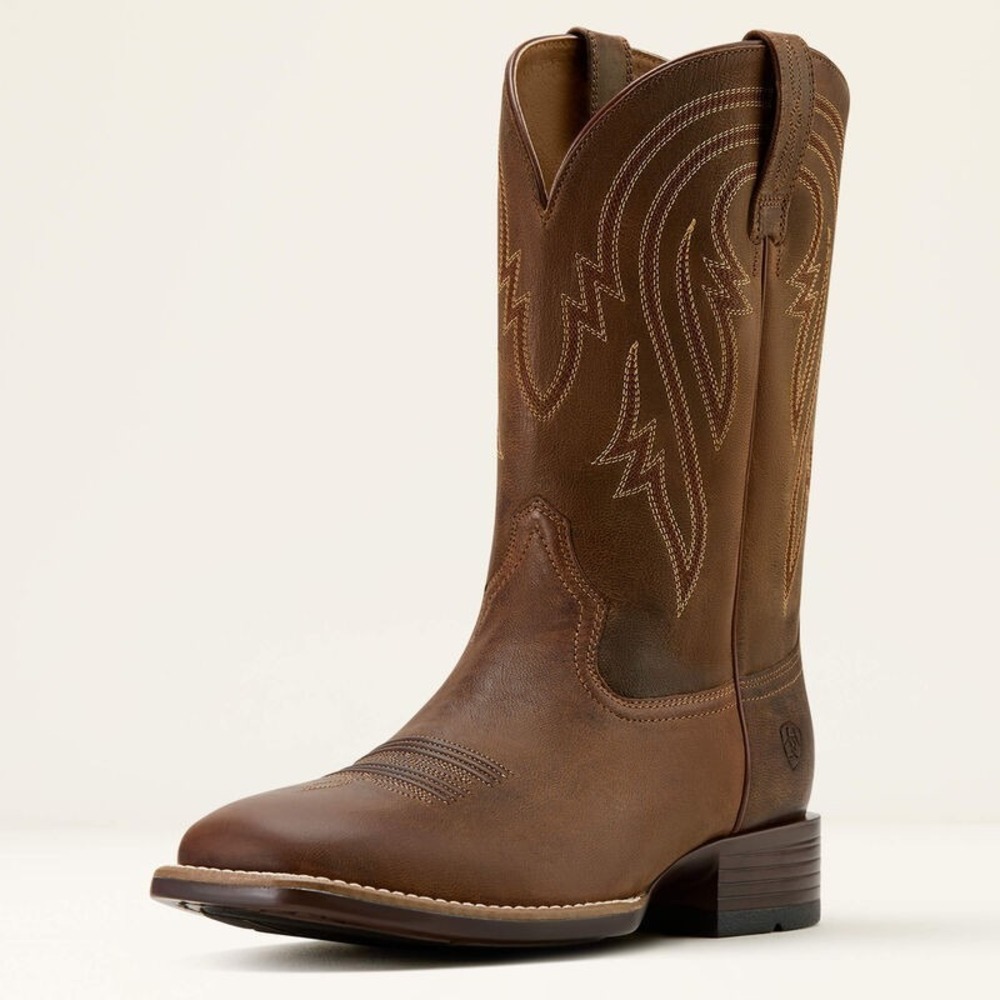 Ariat® (Men's 9.5 D) Plano™ Western Square Toe Cowboy Boot in Woody Tan - $240